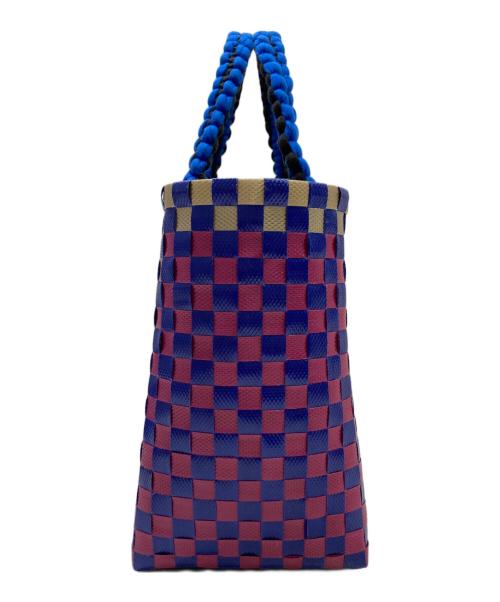 MARNI（マルニ）MARNI (マルニ) ジャージーハンドルバスケットバッグ ネイビー×ボルドー サイズ:-の古着・服飾アイテム