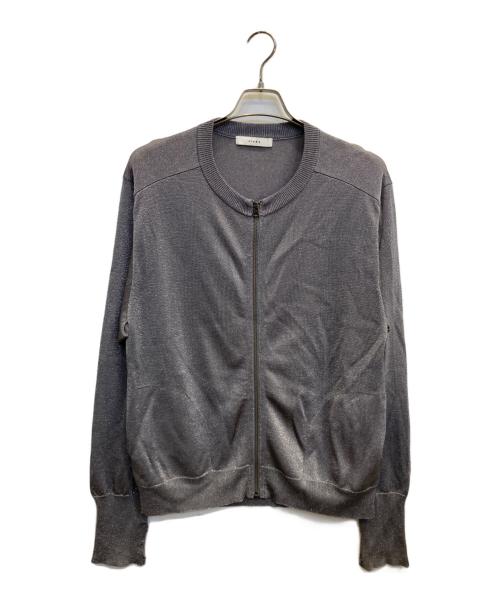 jieda（ジエダ）jieda (ジエダ) LAME ZIP UP KNIT グレー サイズ:2の古着・服飾アイテム