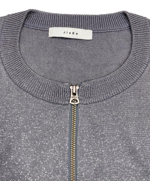 jieda（ジエダ）jieda (ジエダ) LAME ZIP UP KNIT グレー サイズ:2の古着・服飾アイテム