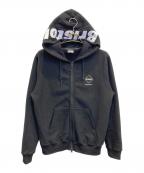 F.C.R.B.エフシーレアルブリストル）の古着「「HOOD LOGO ZIP UP TEAM SWEAT HOODIE」｜ブラック