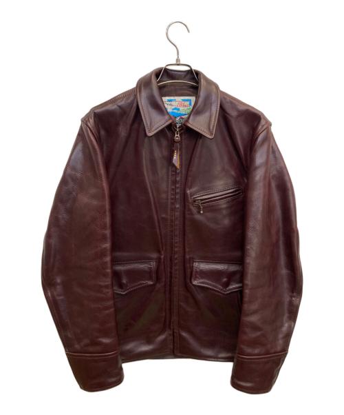 Aero LEATHER（エアロレザー）Aero LEATHER (エアロレザー) レザージャケット バーガンディー サイズ:38の古着・服飾アイテム