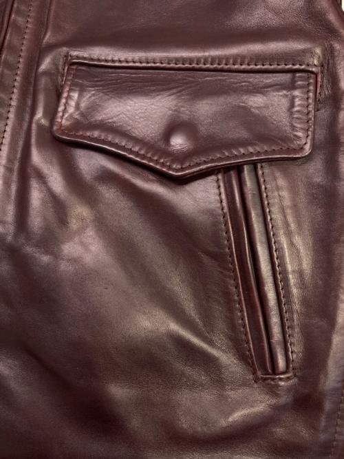 Aero LEATHER（エアロレザー）Aero LEATHER (エアロレザー) レザージャケット バーガンディー サイズ:38の古着・服飾アイテム