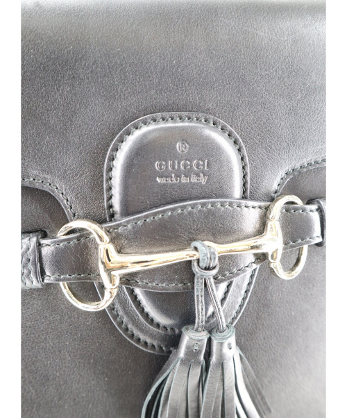 GUCCI（グッチ）GUCCI (グッチ) チェーンショルダートートバッグ ブラック エミリーの古着・服飾アイテム