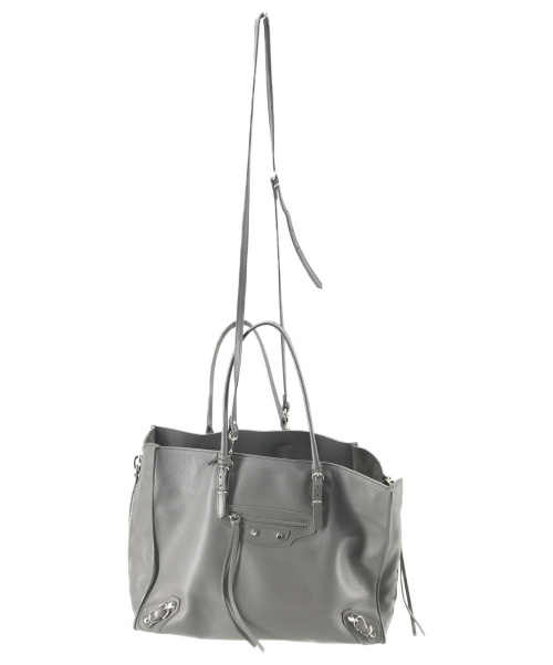 BALENCIAGA（バレンシアガ）BALENCIAGA (バレンシアガ) ペーパー B4トートバッグ グレー 1320 B 1669の古着・服飾アイテム