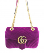 GUCCIグッチ）の古着「GGマーモントベロアチェーンショルダーバッグ」｜パープル