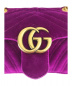中古・古着 GUCCI (グッチ) GGマーモントベロアチェーンショルダーバッグ パープル GG 467891：59800円
