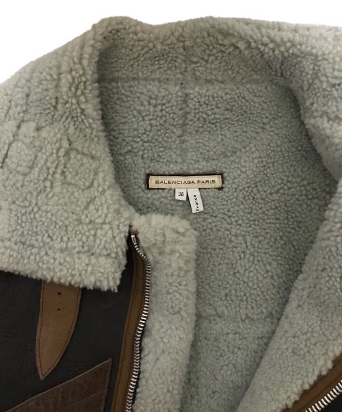 BALENCIAGA（バレンシアガ）BALENCIAGA (バレンシアガ) B-3 ムートンジャケット ブラウン サイズ:38の古着・服飾アイテム