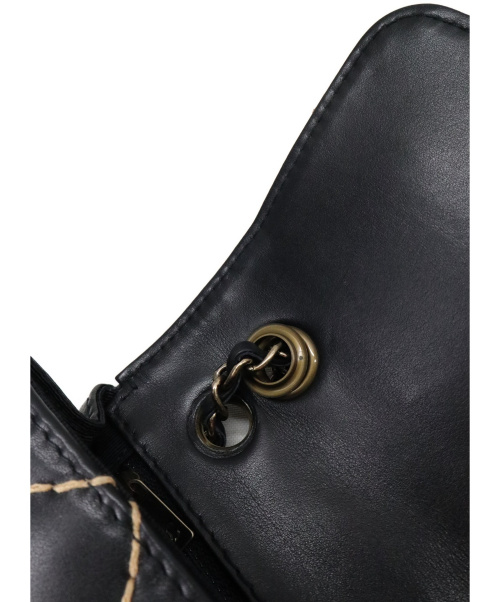 CHANEL（シャネル）CHANEL (シャネル) ワイルドステッチチェーンショルダーバッグ ブラック マトラッセ 6551958の古着・服飾アイテム