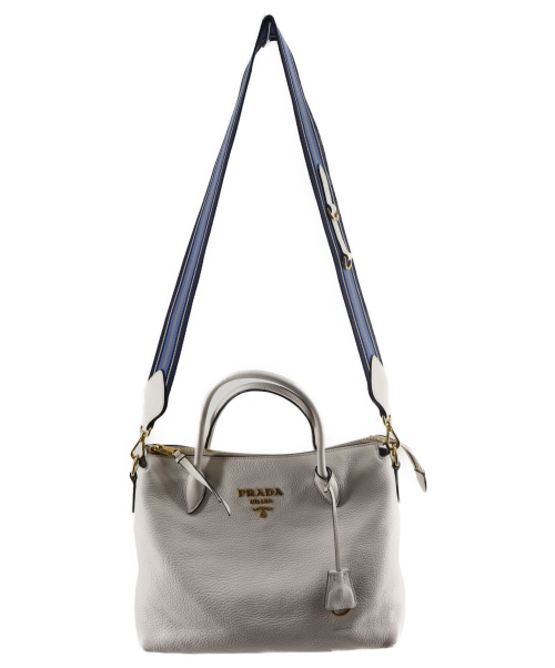 PRADA（プラダ）PRADA (プラダ) 2WAYショルダーバッグ ホワイト VITELLO PHENIXの古着・服飾アイテム