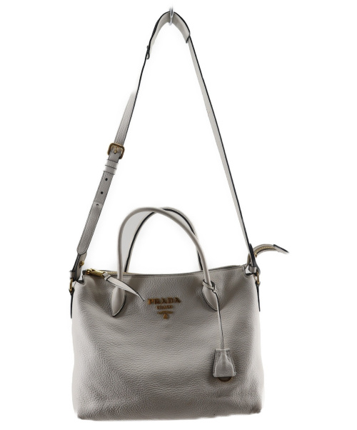 PRADA（プラダ）PRADA (プラダ) 2WAYショルダーバッグ ホワイト VITELLO PHENIXの古着・服飾アイテム