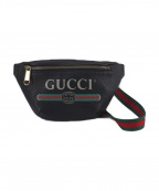 GUCCIグッチ）の古着「グッチプリントレザーボディーバッグ」｜ブラック