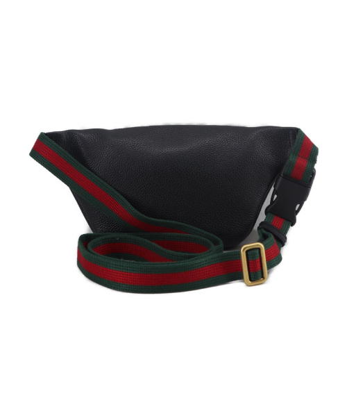GUCCI（グッチ）GUCCI (グッチ) グッチプリントレザーボディーバッグ ブラック 204991の古着・服飾アイテム