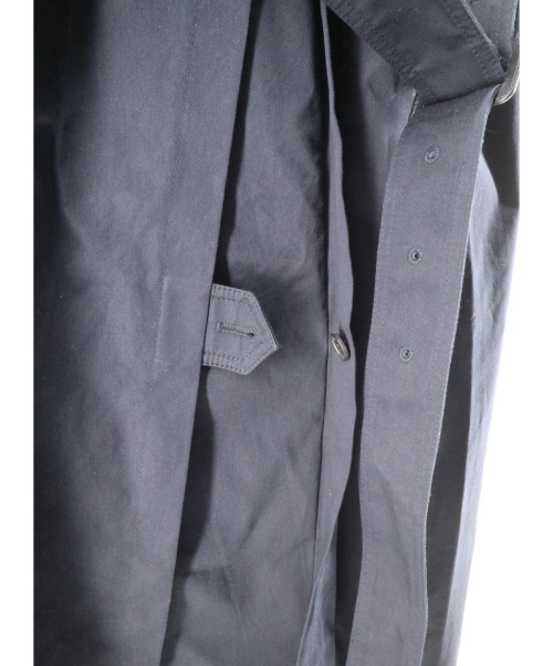 BALENCIAGA（バレンシアガ）BALENCIAGA (バレンシアガ) アシンメトリープルドトレンチコート ネイビー サイズ:34 ユニセックス着用可の古着・服飾アイテム