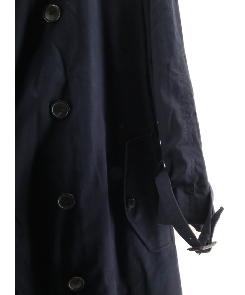 BALENCIAGA（バレンシアガ）BALENCIAGA (バレンシアガ) アシンメトリープルドトレンチコート ネイビー サイズ:34 ユニセックス着用可の古着・服飾アイテム