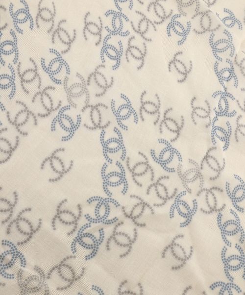 CHANEL（シャネル）CHANEL (シャネル) ココマークシルクカシミヤストール ホワイトの古着・服飾アイテム