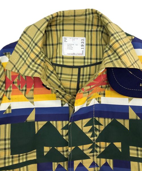 sacai（サカイ）sacai×PENDLETON (サカイ×ペンドルトン) コラボネイティブ柄チェックコート ベージュ サイズ:1の古着・服飾アイテム