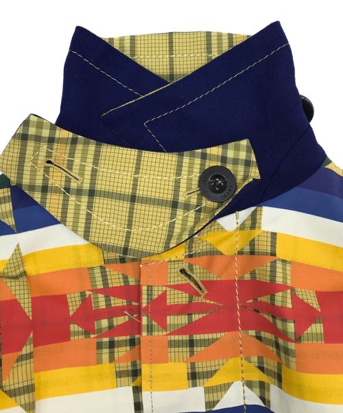 sacai（サカイ）sacai×PENDLETON (サカイ×ペンドルトン) コラボネイティブ柄チェックコート ベージュ サイズ:1の古着・服飾アイテム