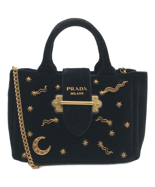 PRADA（プラダ）PRADA (プラダ) カナパ ミニ2WAYショルダーバッグ ブラック サイズ:実寸サイズ参考の古着・服飾アイテム