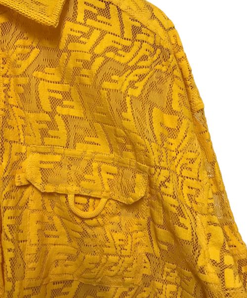 FENDI（フェンディ）FENDI (フェンディ) モノグラムメッシュシャツワンピース イエロー サイズ:34の古着・服飾アイテム