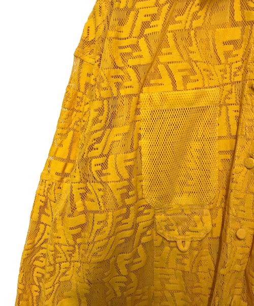 FENDI（フェンディ）FENDI (フェンディ) モノグラムメッシュシャツワンピース イエロー サイズ:34の古着・服飾アイテム