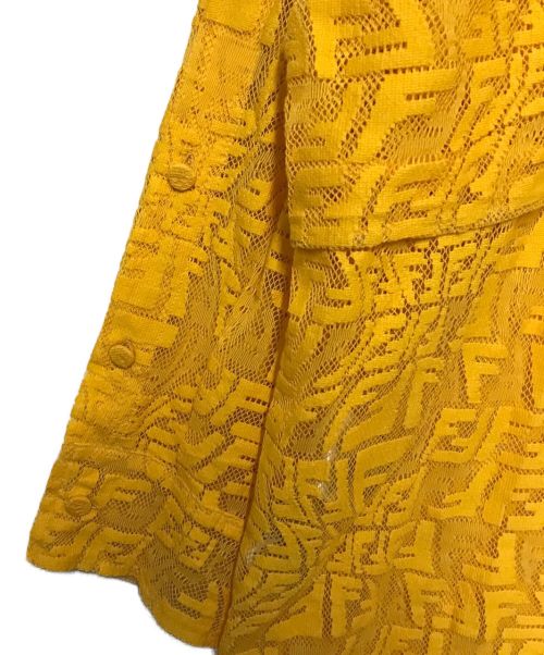 FENDI（フェンディ）FENDI (フェンディ) モノグラムメッシュシャツワンピース イエロー サイズ:34の古着・服飾アイテム