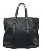 PRADAプラダ）の古着「ナイロンレザーコンビトートバッグ」｜ブラック