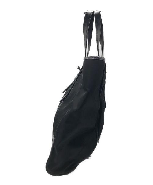 PRADA（プラダ）PRADA (プラダ) ナイロンレザーコンビトートバッグ ブラックの古着・服飾アイテム