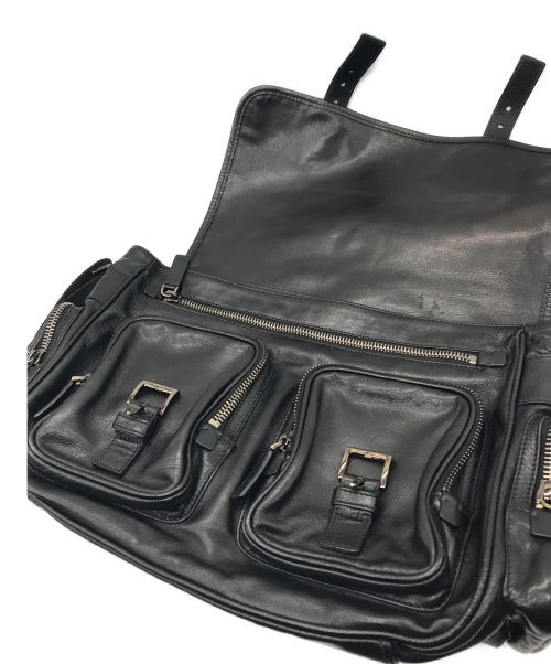 PRADA（プラダ）PRADA (プラダ) レザーショルダーバッグ ブラックの古着・服飾アイテム