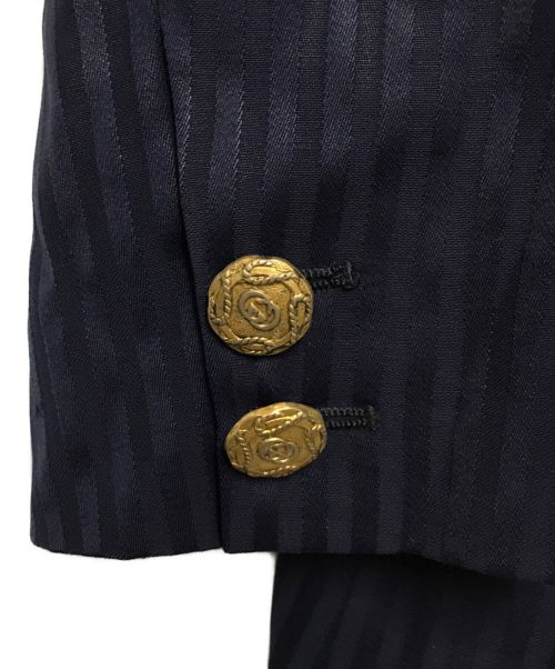 GUCCI（グッチ）GUCCI (グッチ) 金釦ノーカラージャケット ネイビー サイズ:44の古着・服飾アイテム