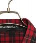 中古・古着 BALENCIAGA (バレンシアガ) バックプリントチェックシャツ レッド サイズ:39：39800円