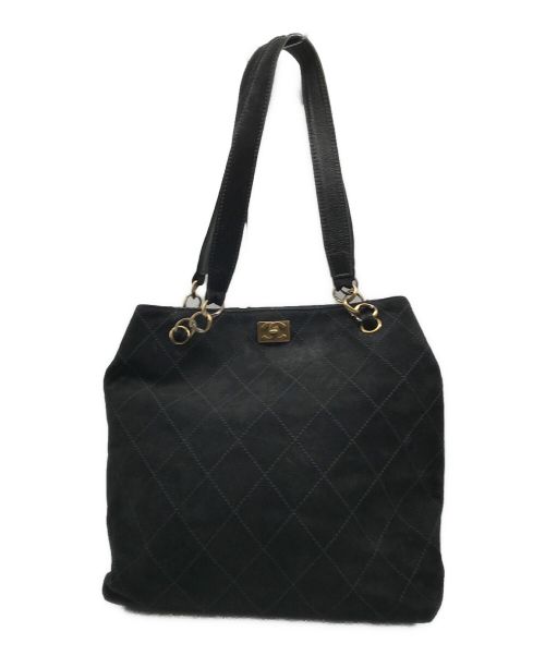 CHANEL（シャネル）CHANEL (シャネル) スウェードチェーントートバッグ ブラックの古着・服飾アイテム