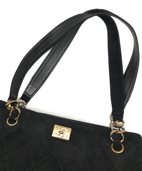 CHANEL（シャネル）CHANEL (シャネル) スウェードチェーントートバッグ ブラックの古着・服飾アイテム
