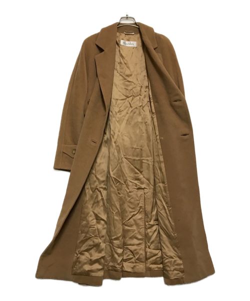 MaxMara（マックスマーラ）MaxMara (マックスマーラ) キャメルダブルブレスト ベルテッドコート ベージュ サイズ:38の古着・服飾アイテム