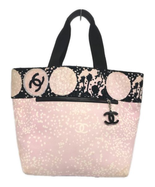 CHANEL（シャネル）CHANEL (シャネル) パイル切替トートバッグ ピンクの古着・服飾アイテム