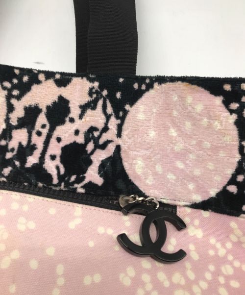 CHANEL（シャネル）CHANEL (シャネル) パイル切替トートバッグ ピンクの古着・服飾アイテム