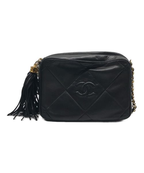 CHANEL（シャネル）CHANEL (シャネル) マトラッセチェーンショルダーバッグ ブラックの古着・服飾アイテム