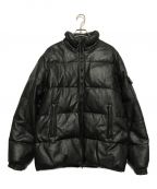 MONCLERモンクレール）の古着「レザーダウンジャケット」｜ブラック