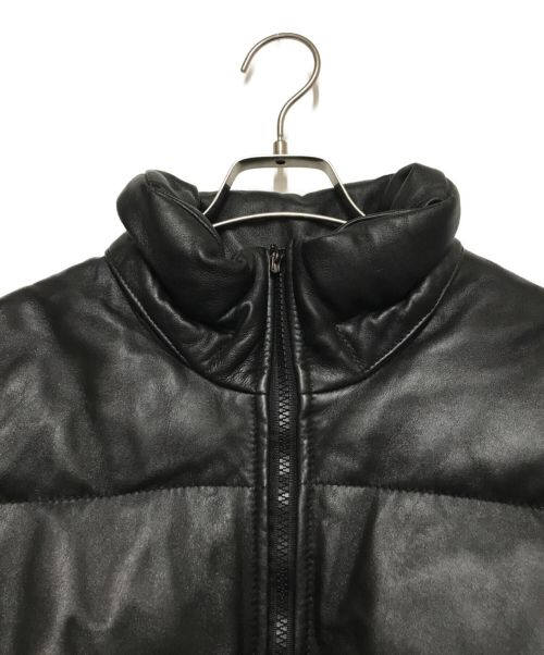 MONCLER（モンクレール）MONCLER (モンクレール) レザーダウンジャケット ブラック サイズ:1の古着・服飾アイテム