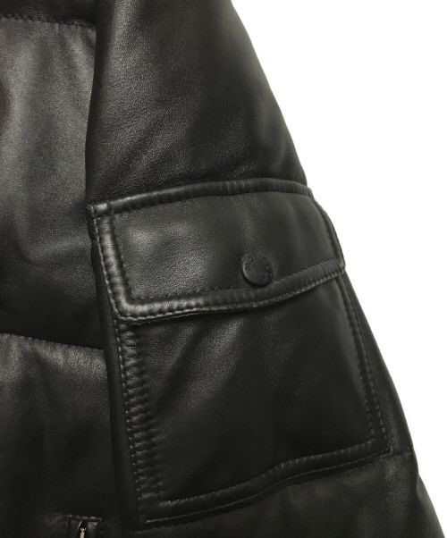 MONCLER（モンクレール）MONCLER (モンクレール) レザーダウンジャケット ブラック サイズ:1の古着・服飾アイテム