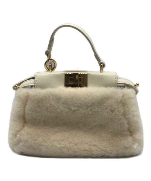 FENDI（フェンディ）FENDI (フェンディ) 2WAYムートンミニショルダーバッグ アイボリーの古着・服飾アイテム