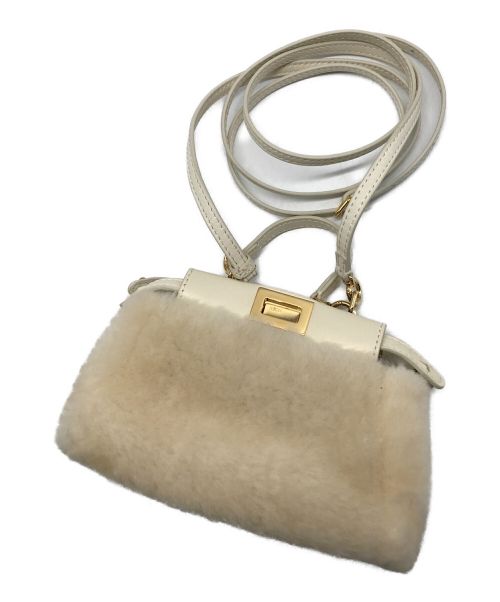 FENDI（フェンディ）FENDI (フェンディ) 2WAYムートンミニショルダーバッグ アイボリーの古着・服飾アイテム
