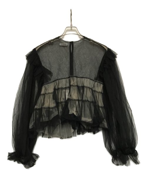 VIVIANO（ヴィヴィアーノ）VIVIANO (ヴィヴィアーノ) チュールブラウス ブラック サイズ:Mの古着・服飾アイテム