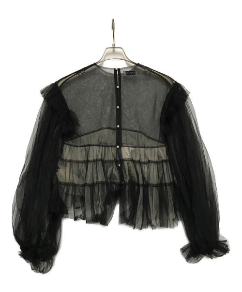 VIVIANO（ヴィヴィアーノ）VIVIANO (ヴィヴィアーノ) チュールブラウス ブラック サイズ:Mの古着・服飾アイテム