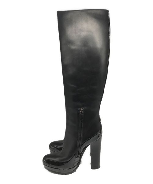 BOTTEGA VENETA（ボッテガベネタ）BOTTEGA VENETA (ボッテガベネタ) シャークソールヒールロングブーツ ブラック サイズ:37 1/2の古着・服飾アイテム