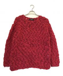 UNUSED（アンユーズド）の古着「Hand-knit crew neck sweater」｜レッド
