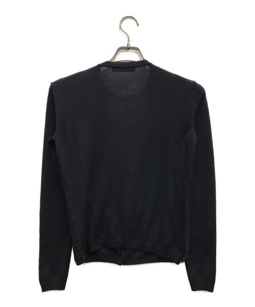 VALENTINO（ヴァレンティノ）VALENTINO (ヴァレンティノ) カシミヤブレンドレースカーディガン ネイビー サイズ:Sの古着・服飾アイテム