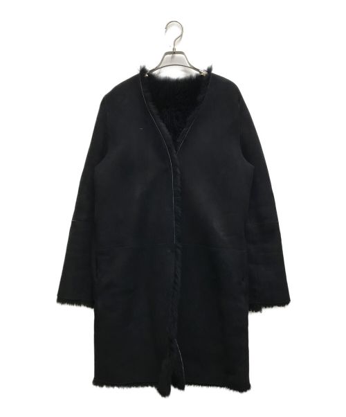 theory（セオリー）theory (セオリー) ノーカラームートンコート ブラック サイズ:Sの古着・服飾アイテム