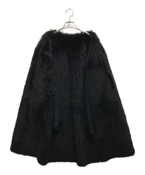 theory（セオリー）theory (セオリー) ノーカラームートンコート ブラック サイズ:Sの古着・服飾アイテム