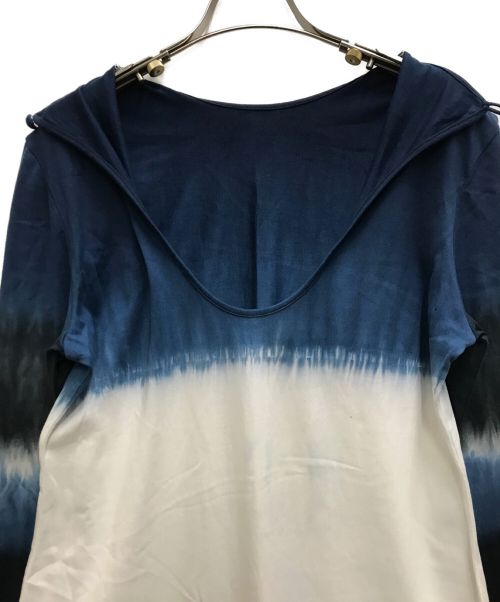 Mame Kurogouchi（マメクロゴウチ）Mame Kurogouchi (マメクロゴウチ) Shibori Tie-Dyed Cotton Jersey Dress ネイビー サイズ:1の古着・服飾アイテム