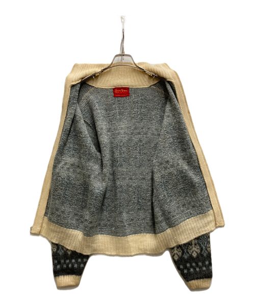 JANTZEN（ジャンセン）JANTZEN (ジャンセン) モヘア混ジップニットカーディガン ベージュ サイズ:Ⅿの古着・服飾アイテム